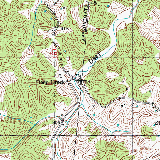 Topographic Map of Deep Creek, KY