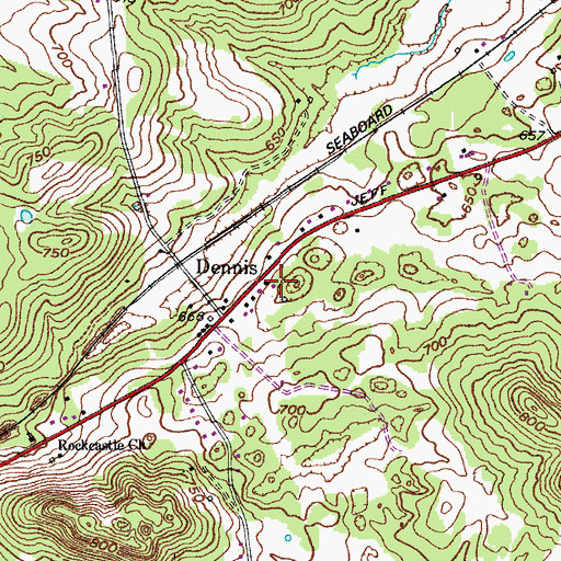 Topographic Map of Dennis, KY
