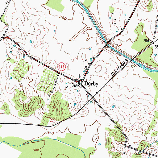 Topographic Map of Derby, KY