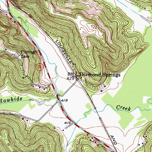 Topographic Map of Diamond Springs, KY