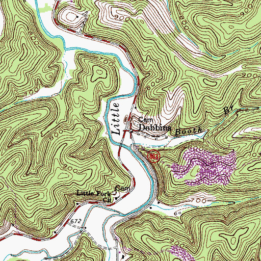 Topographic Map of Dobbins, KY