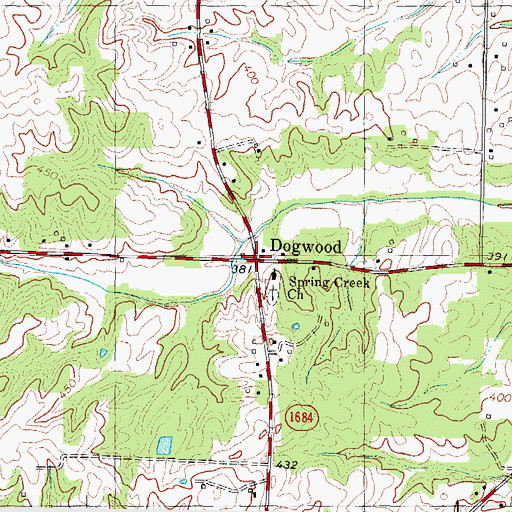 Topographic Map of Dogwood, KY
