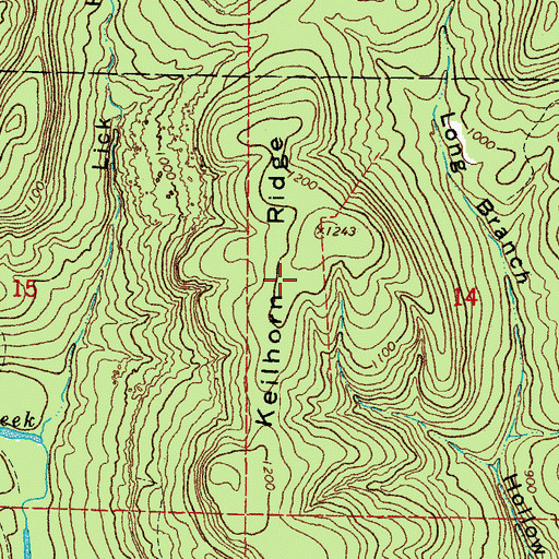 Topographic Map of Keilhorn Ridge, AR