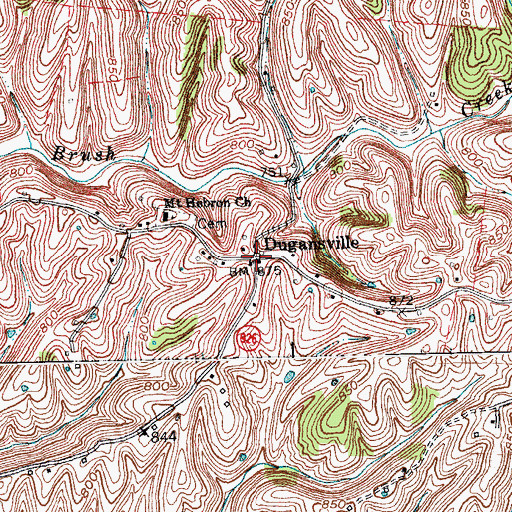 Topographic Map of Dugansville, KY