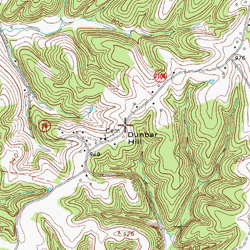 Topographic Map of Dunbar Hill, KY