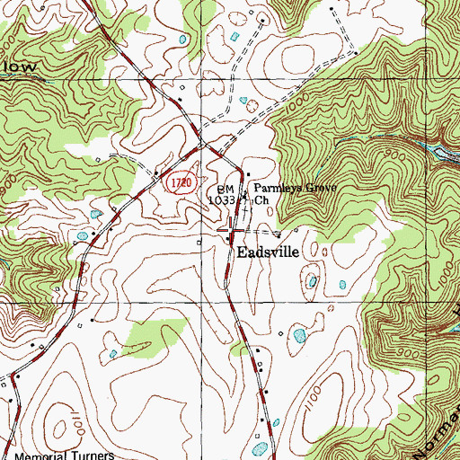 Topographic Map of Eadsville, KY
