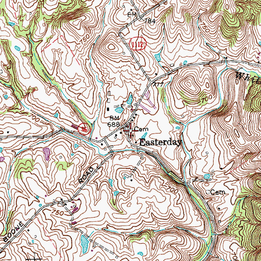 Topographic Map of Easterday, KY