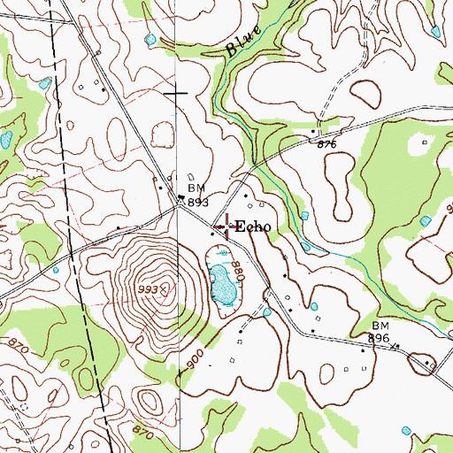 Topographic Map of Echo, KY