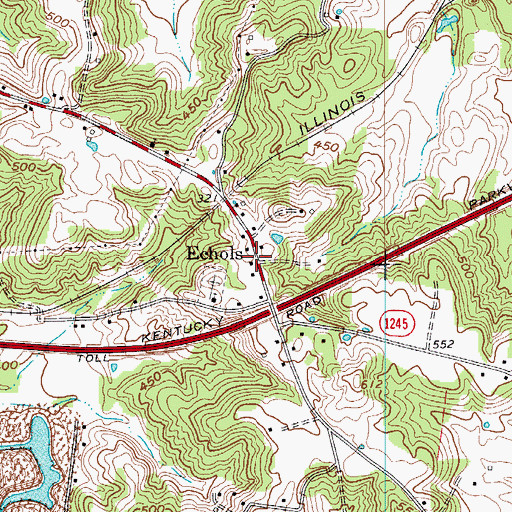 Topographic Map of Echols, KY