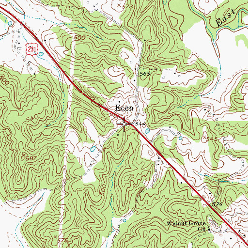 Topographic Map of Eden, KY