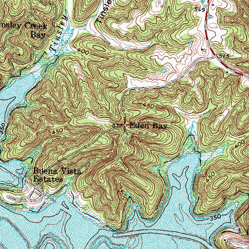 Topographic Map of Eden Bay, KY
