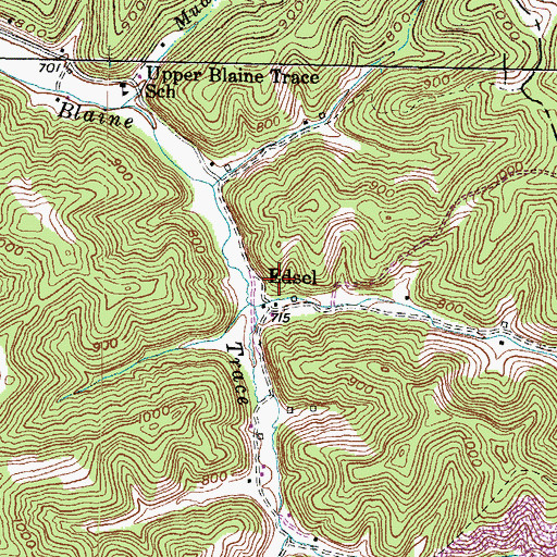 Topographic Map of Edsel, KY