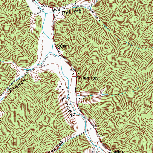Topographic Map of Elamton, KY