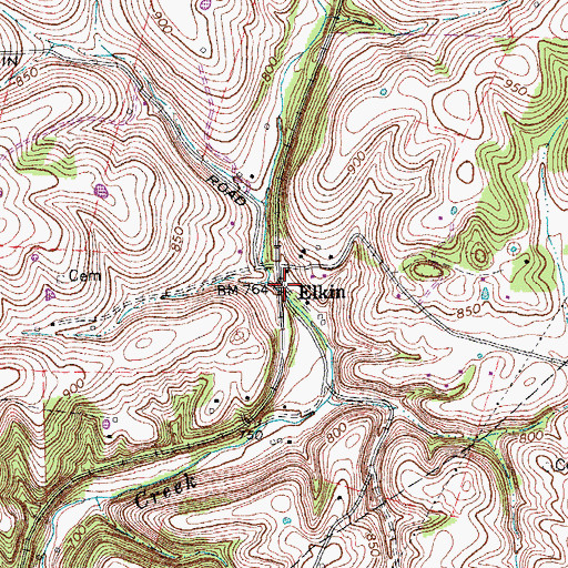 Topographic Map of Elkin, KY