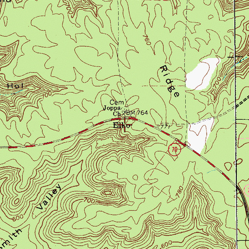 Topographic Map of Elko, KY
