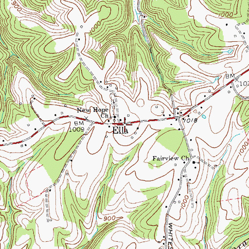 Topographic Map of Ella, KY