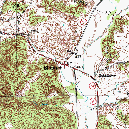 Topographic Map of Ellmitch, KY