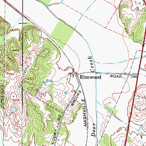 Topographic Map of Elmwood, KY