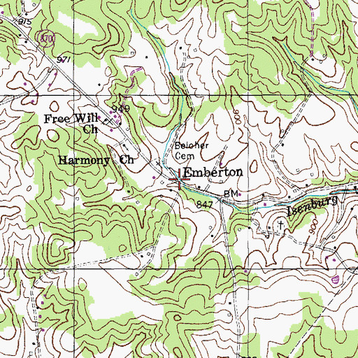 Topographic Map of Emberton, KY