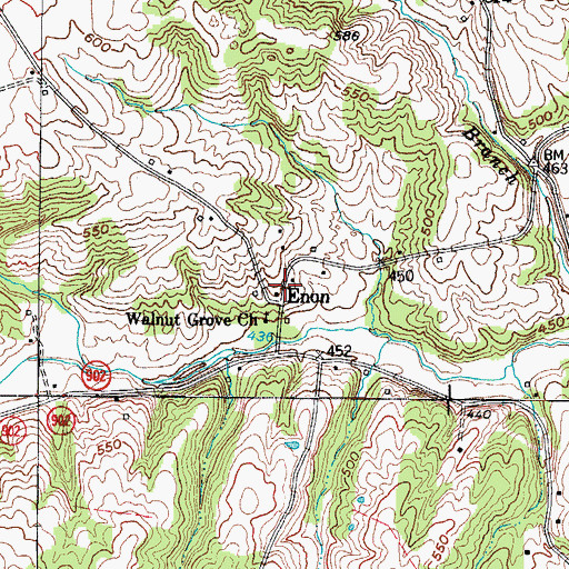 Topographic Map of Enon, KY