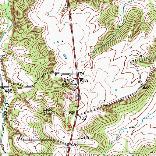 Topographic Map of Era, KY