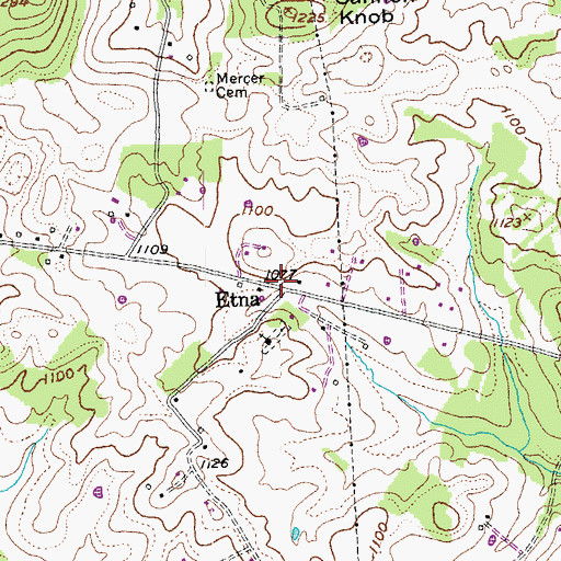 Topographic Map of Etna, KY