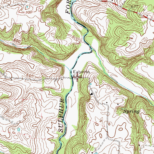 Topographic Map of Eubanks Ford, KY