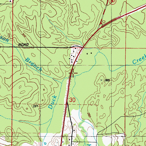 Topographic Map of Kelly Branch, AR