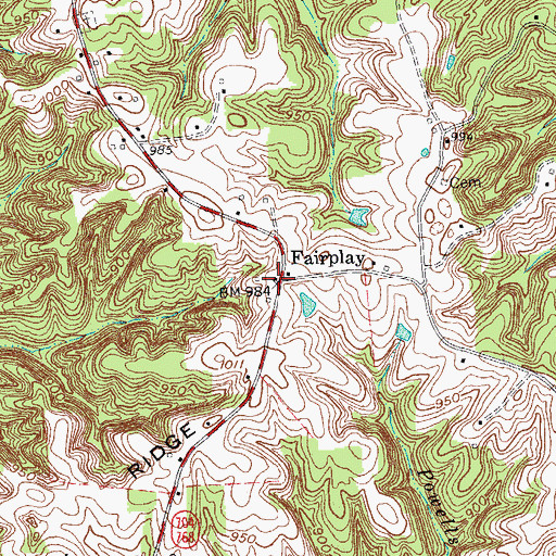 Topographic Map of Fairplay, KY