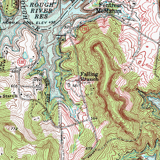 Topographic Map of Falling Branch, KY