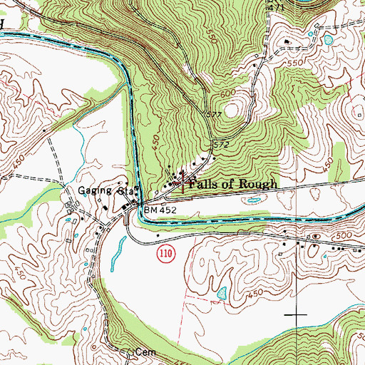 Topographic Map of Falls of Rough, KY