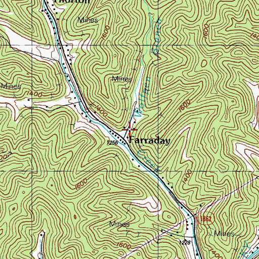 Topographic Map of Farraday, KY