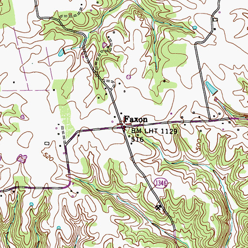 Topographic Map of Faxon, KY