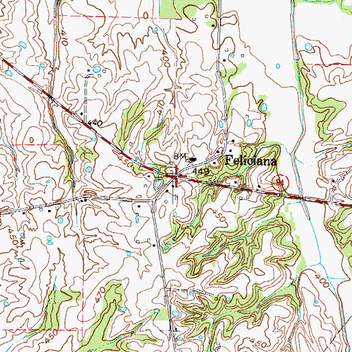 Topographic Map of Feliciana, KY