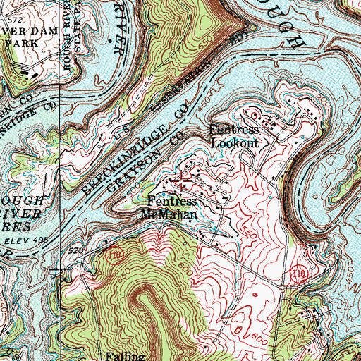 Topographic Map of Fentress McMahan, KY