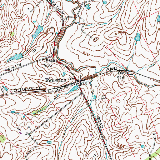 Topographic Map of Fenwick, KY