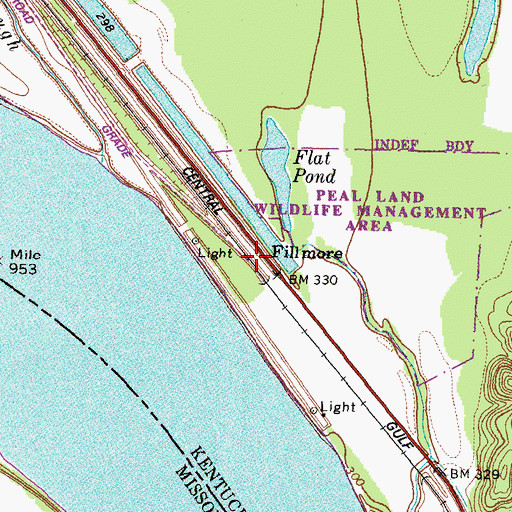 Topographic Map of Fillmore, KY