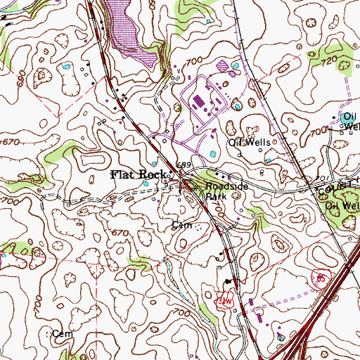 Topographic Map of Flat Rock, KY