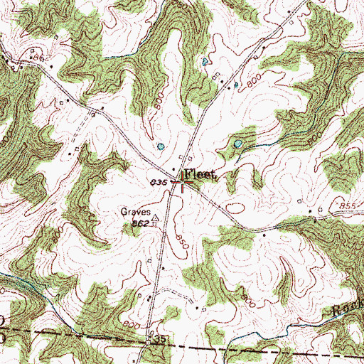 Topographic Map of Fleet, KY