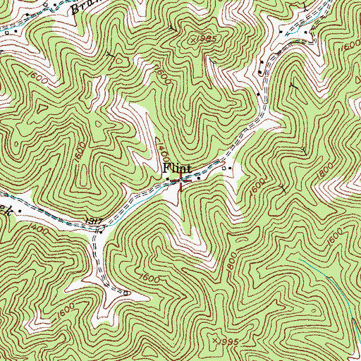 Topographic Map of Flint, KY