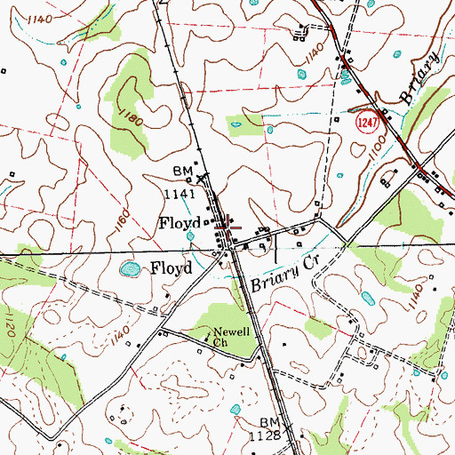 Topographic Map of Floyd, KY