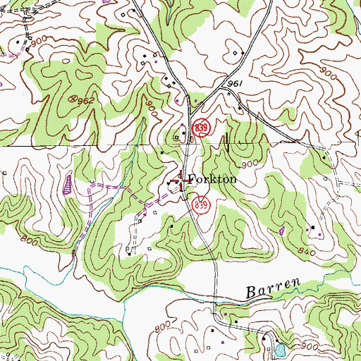 Topographic Map of Forkton, KY