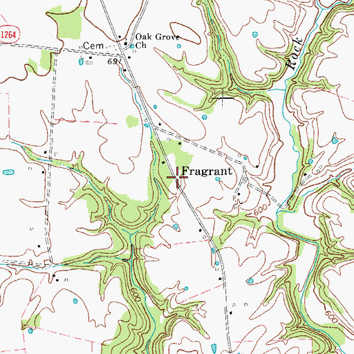 Topographic Map of Fragrant, KY