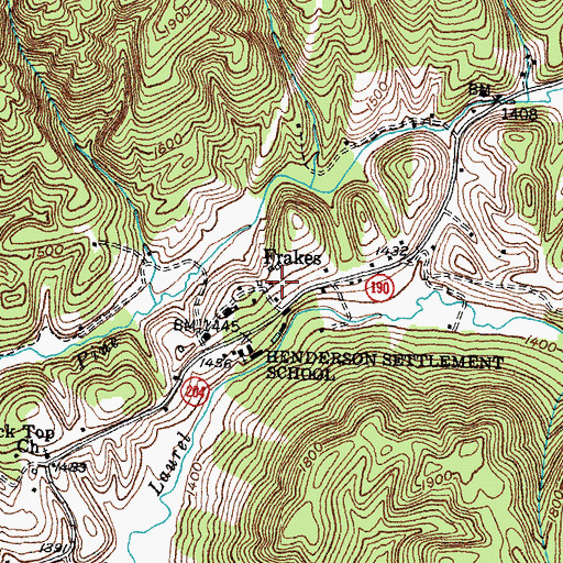 Topographic Map of Frakes, KY