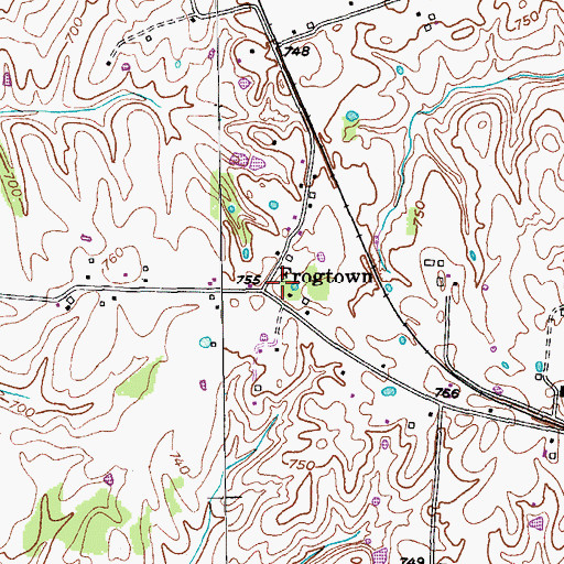 Topographic Map of Frogtown, KY