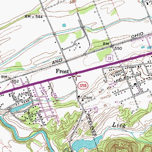 Topographic Map of Frost, KY