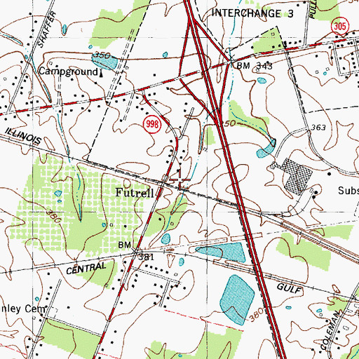Topographic Map of Futrell, KY