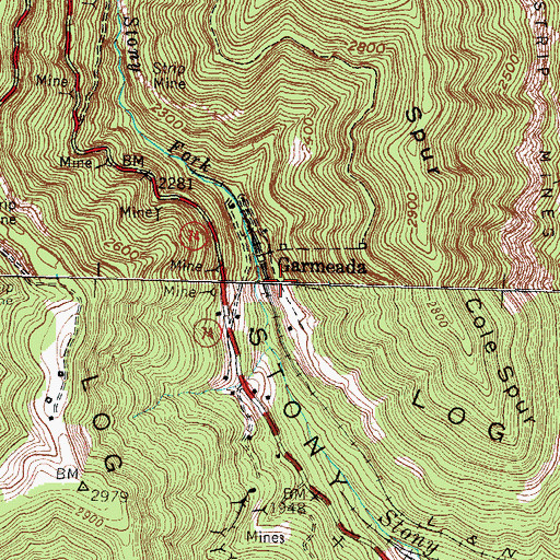 Topographic Map of Garmeada, KY