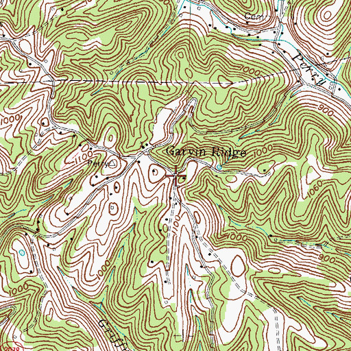 Topographic Map of Garvin Ridge, KY