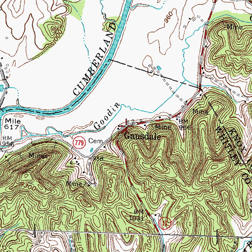 Topographic Map of Gausdale, KY